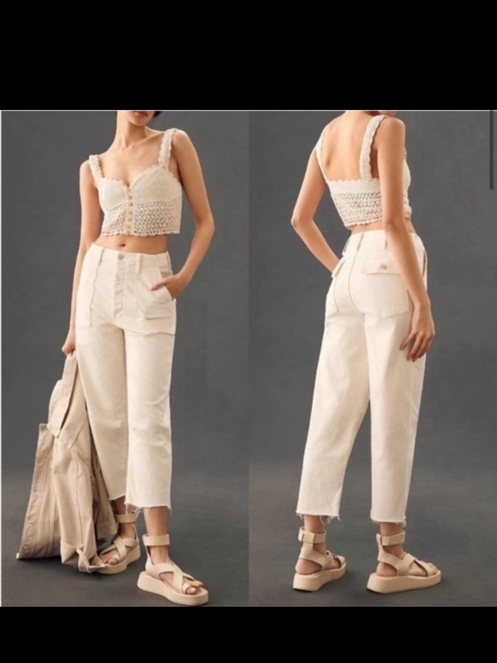 MOTHER Patch Pocket Private Ankle Fray jeans